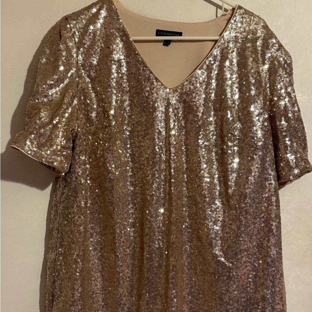 Lane Bryant Gold Sequin Women's Top